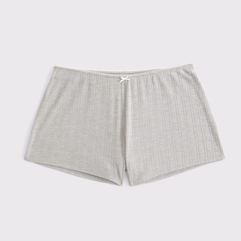 Abercrombie & Fitch Pajama Shorts (Gray Pointelle Sleep Shorts)